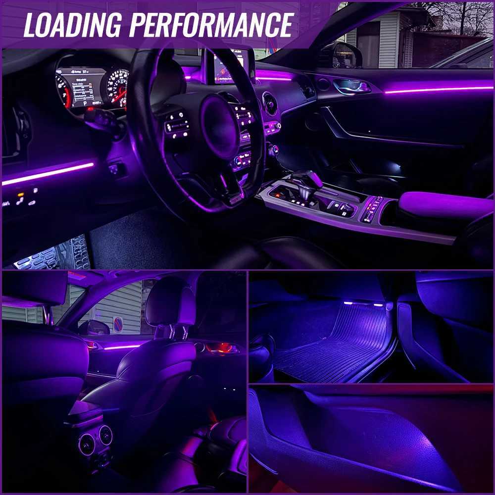Wireless APP Control RGB Car Interior Lights Multicolor EL Wire Ambient Lighting Kit Waterproof for Cars TruWaterproof Car Ac W251112