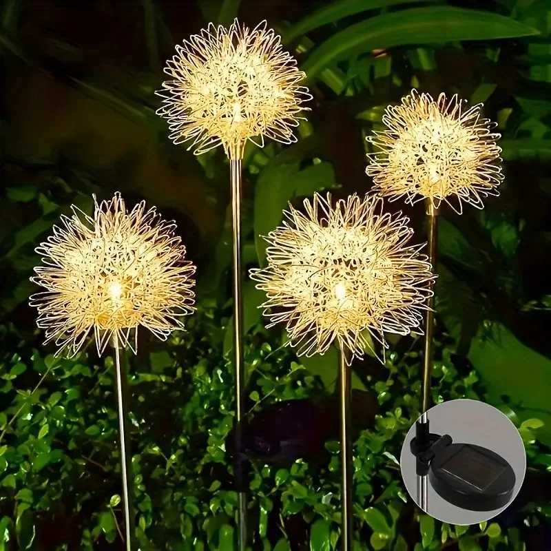 1PC Solar Dandelion LED Garden LightsStainless Steel Outdoor Lawn LampLandscape Decoration for VillaBalconyCourtyardGarden M251113