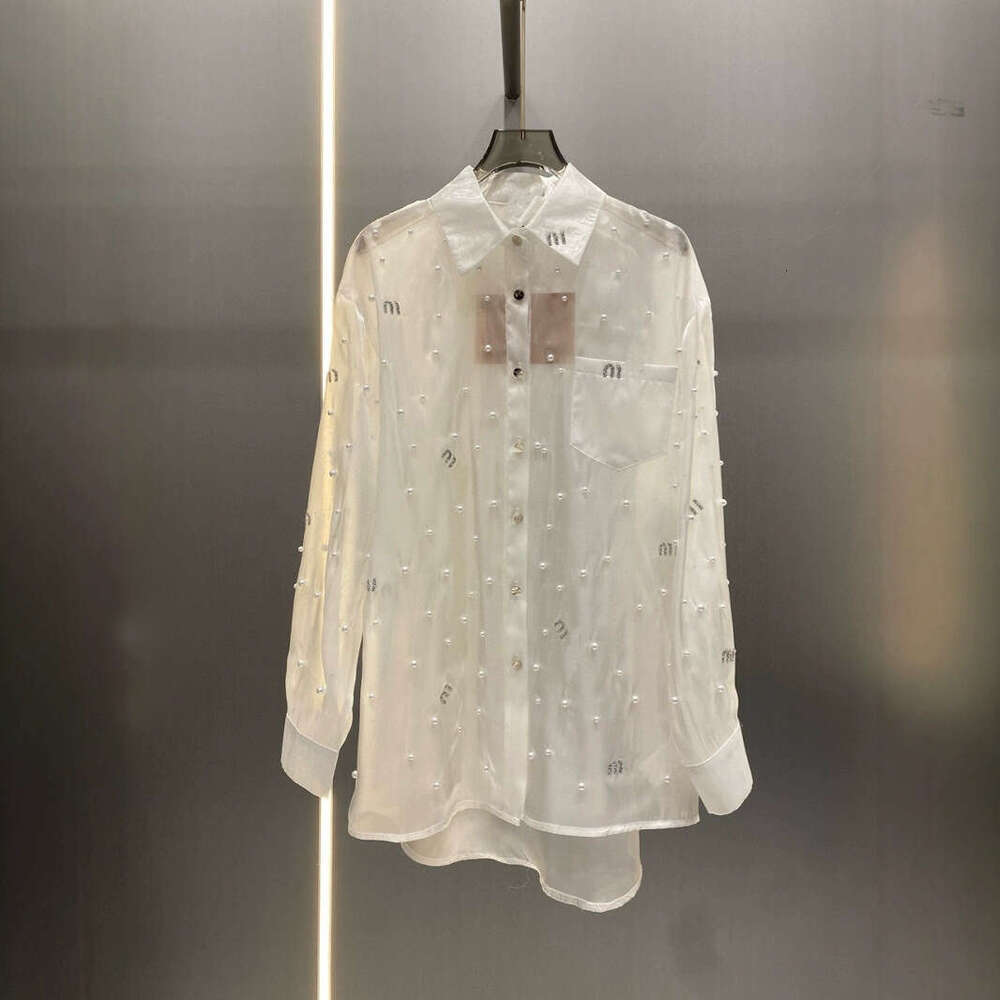 Designer clothing High version M Home Hot Diamond Starry Sky Polo Collar Long Sleeve New Simple and niche Outerwear Top Shirt