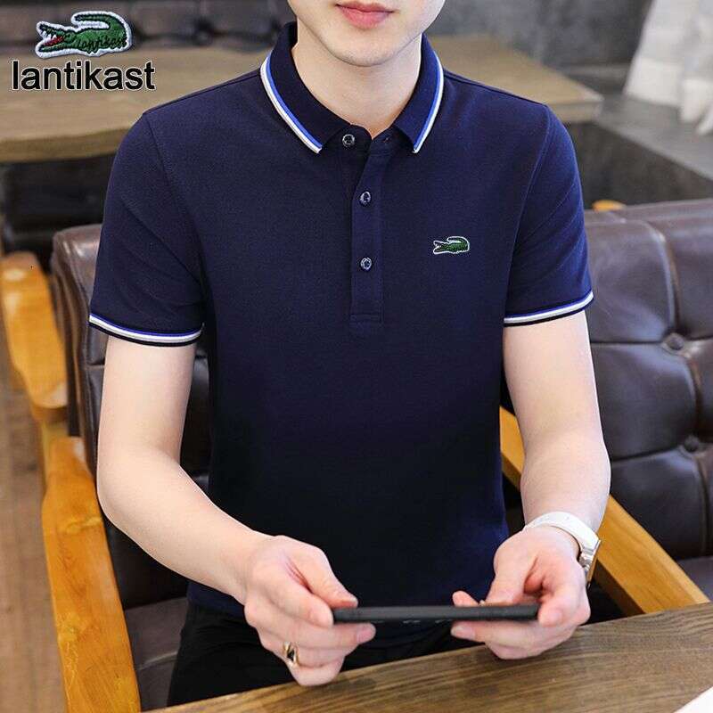 Noble Crocodile Short T-Shirt Summer New Turn-Down designer hoodie Collar Men's Business Polo Shirt Casual Simple Tee Half Sleeve Trendy