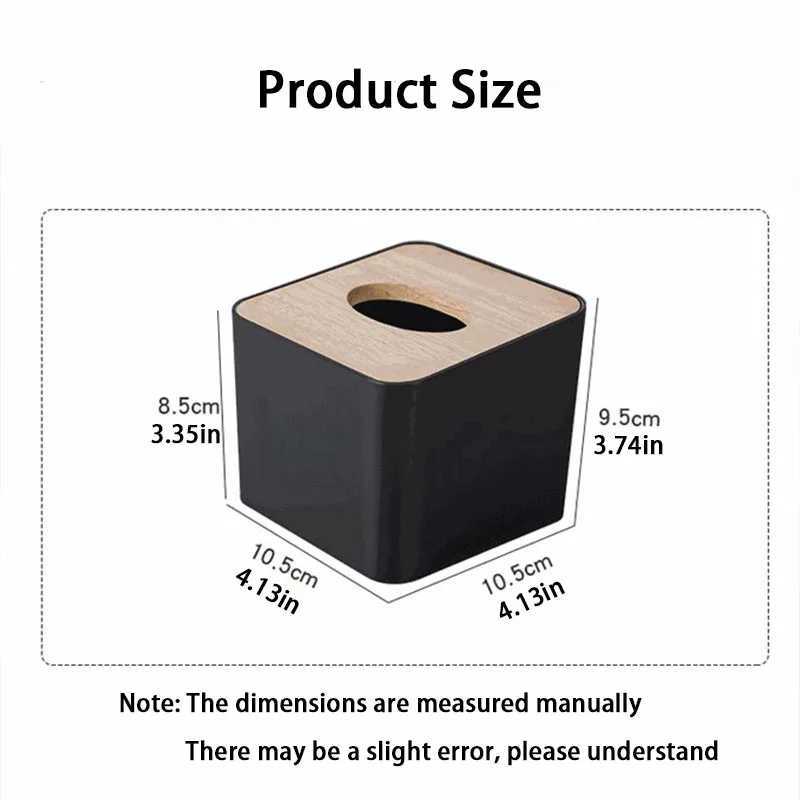 Square Tissue Box Cover Toilet Paper Box with Wood Cover Napkin Holder Case Simple Stylish for He Space-Saving Organi Y251112