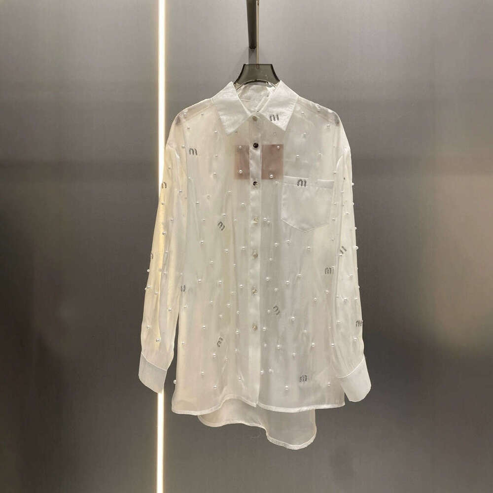 Designer clothing High version M Home Hot Diamond Starry Sky Polo Collar Long Sleeve New Simple and niche Outerwear Top Shirt