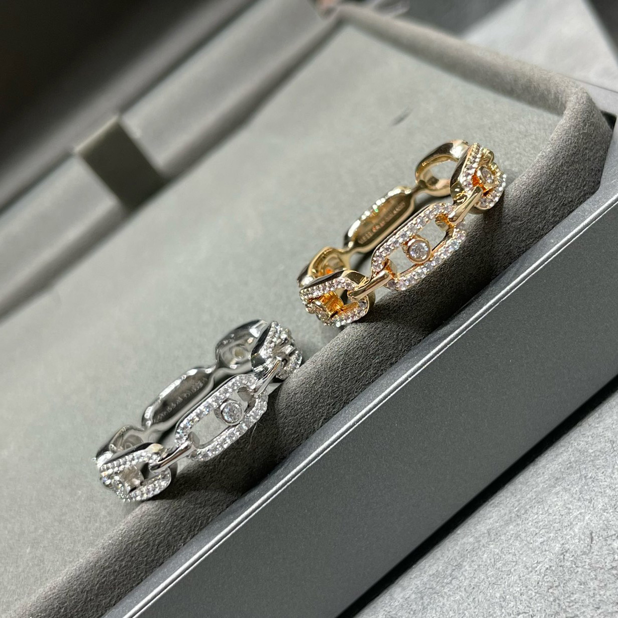 Designer ring top quality LUCKY MOVE PM SIZE 678 for women gold plated 18K highest counter quality fashion crystal classic style with box 033