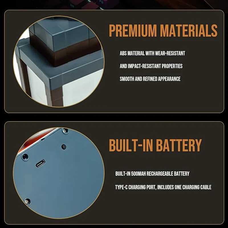 Luminous Lantern Nightlight Rechargeable Game Pixel Light Surrounding ChildrenS Bedroom Atmosphere Light Home Decor Ornament W251112