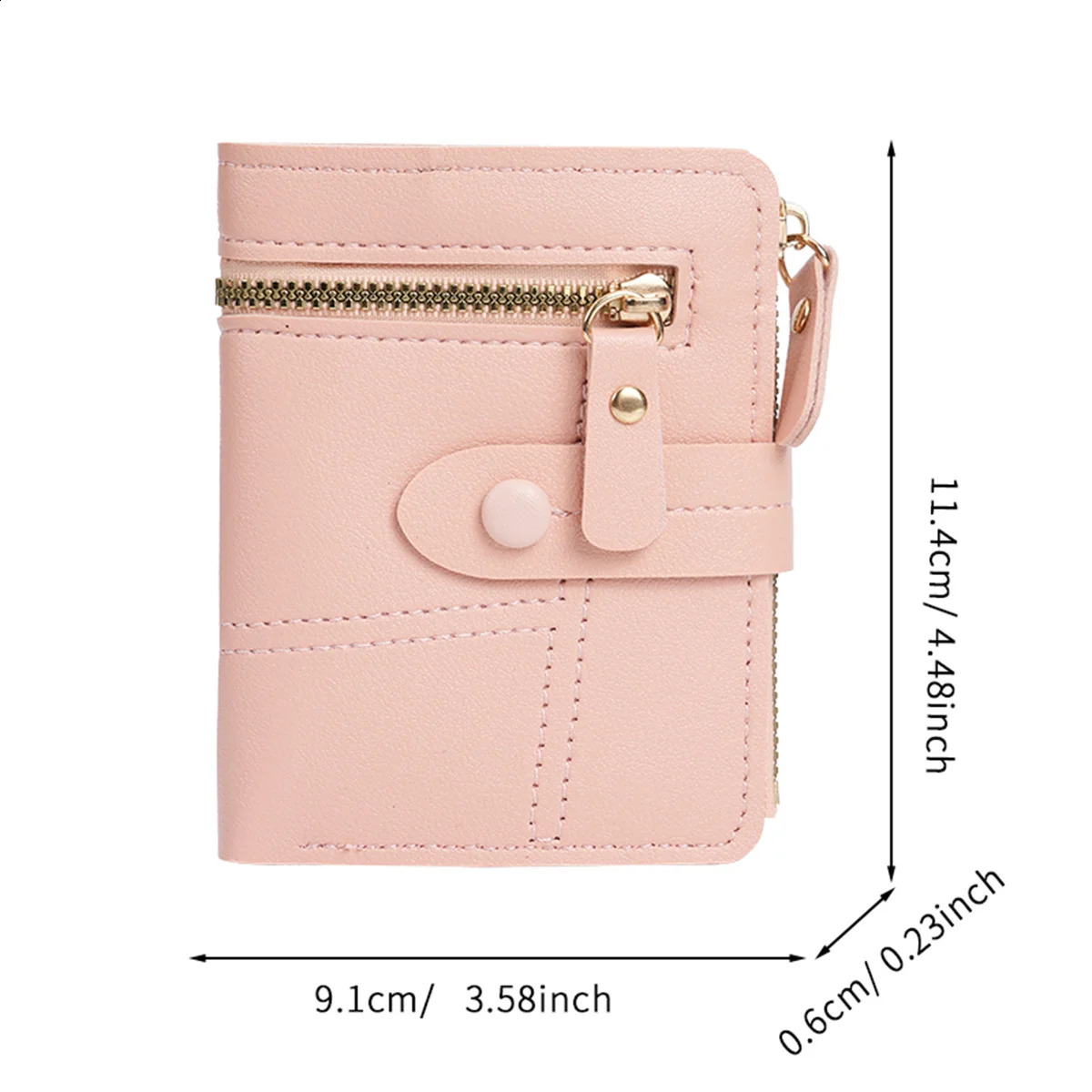 Wallet Button Womens Wallet Solid Color Wallet Thin Womens Wallet Card Clip Coin Purchase Cross border Wholesale 250410