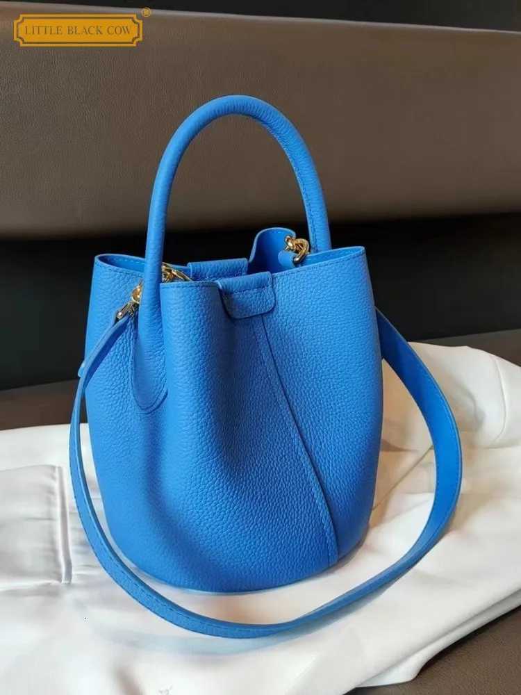 Ladies Fashion Totes Genuine Leather Single Crossbody Bags Women Soft Cowhide Shoulder Handbag Fashion Bucket Bag Messenger BagW251112