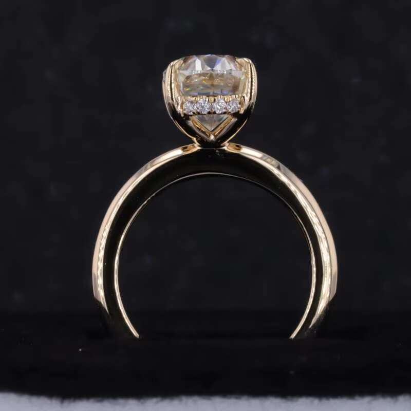 10k 14k Gold D Color Oval Heart arrow Cut 7x10mm Loose Moissanite Gemstone Engagement Ring