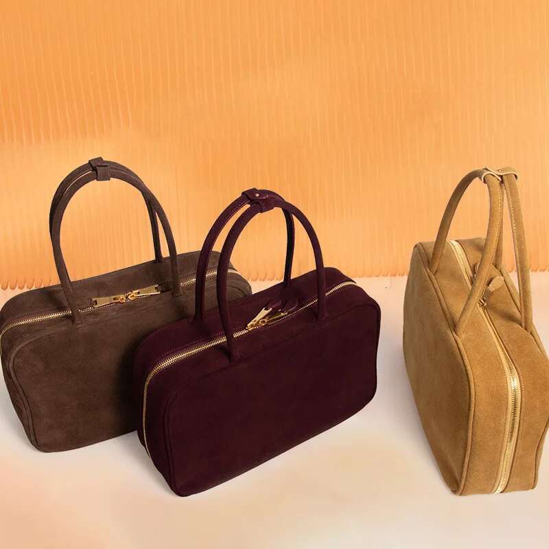 Motingsome Suede Handbag Woman Designer Bags Matte Genuine Leather Brief Case Underarm Shoulder Satchel 2025 New