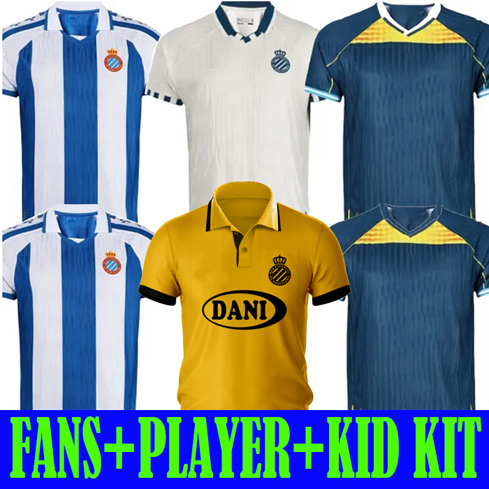 25 26 RCD Espanyol DANI Soccer Jersey 2025 Home 125th Anniversary KUMBULLA CABRERA VELIZ POL LOZANO Shirt PERE MILLA GRAGERA CHEDDIRA men kids kit Football shirt