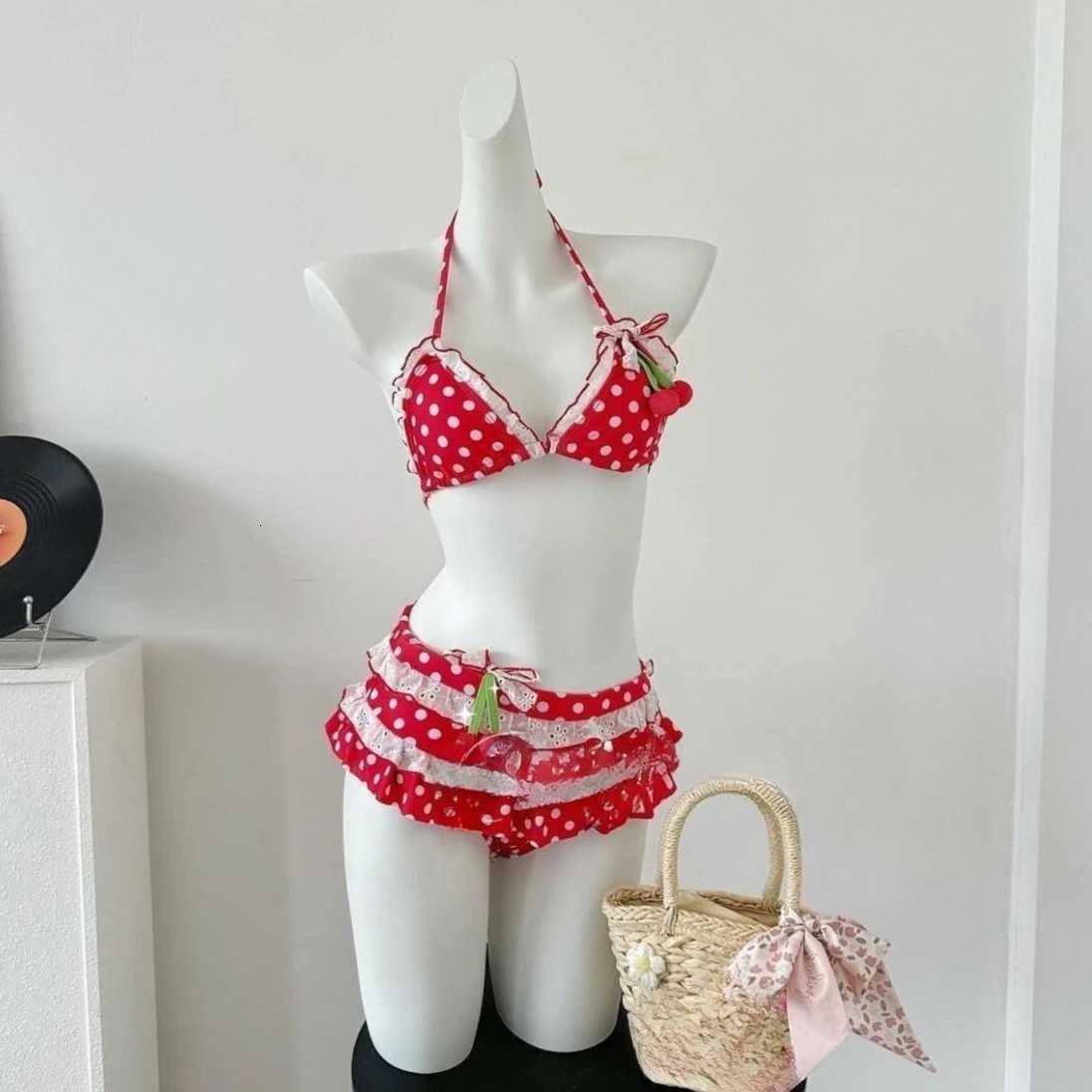 2025 Swimwear Beach Style Bikinis Beachwear Bathing Suit Sexy Lace-up Splicing Vintage Y2k Bikini Sets Holidays Swimsuit WomenW251113