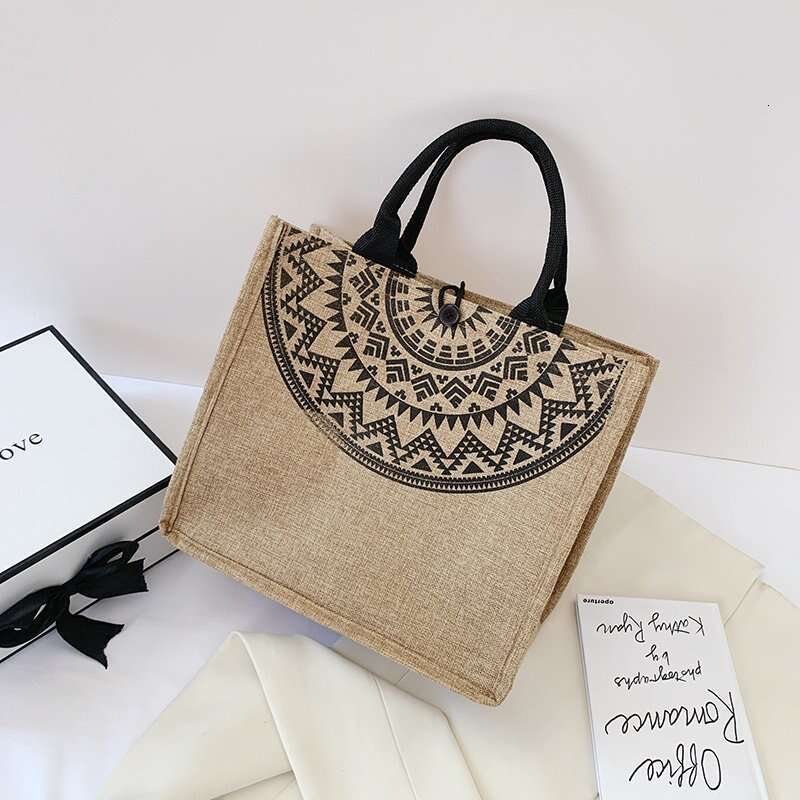 Handbag 2025 New Large Capacity Linen Shopping Fashion Shoulder Bag