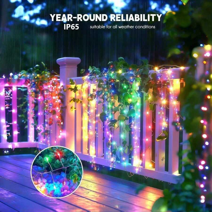 Solar LED Firecracker String Lights Outdoor Waterproof Garland Fairy Light for Wedding Party Garden Christmas Holiday Decoration M251113