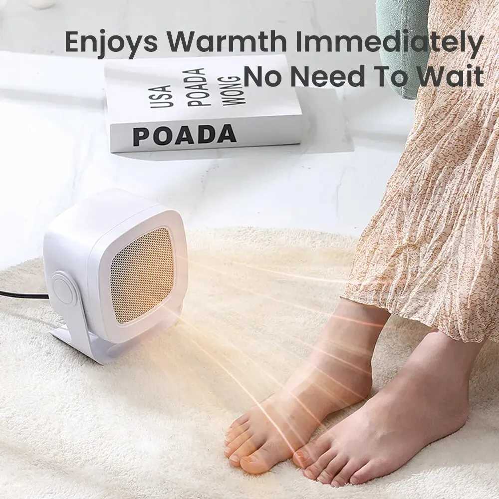 2025 2Gears Strong Heating Portable Mini Desktop PTC Heater Electric Hand Leg Feet Warmer Warm Air Blower Fan for Desktop Use Y251113