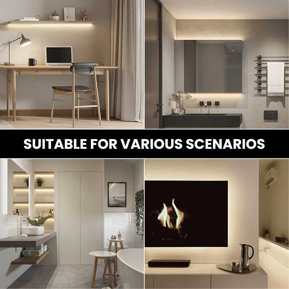 5V USB LED Strip Light 2835 Dimmable Touch Switch 60Led Backlight TV Flexible Tape Under Cabinet Light Night Lamp Warm White Red W251112