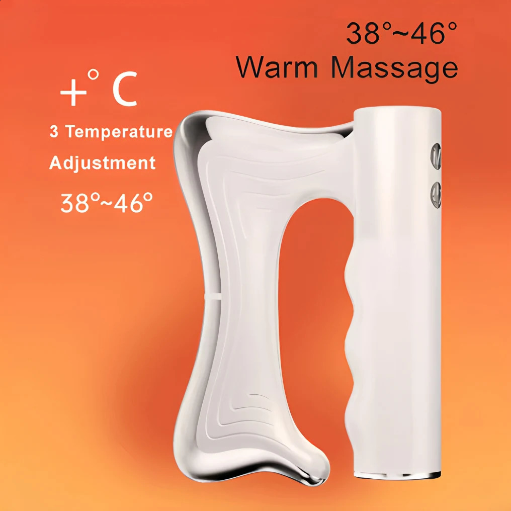 Electric Fascia Gun Knife Muscle Relaxation Microcurrent Fascia Massage LCD Vibration Warm Body Scraper Tool Massager 250409