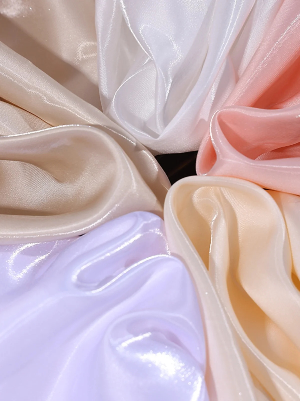 Liquid water satin fabric thickened crystal silk satin natural reflective wedding dress decorative background er clothing 250407