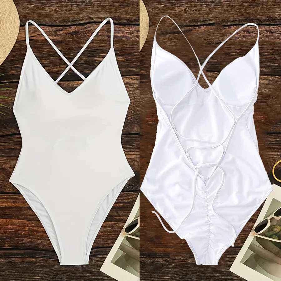 Solid One Piece Swimsuit Women Swimwear 2025 New Bikini Sexy Bodysuit Plus Size Bathing Suit Swimming Suit maillot de bain femmeW251113