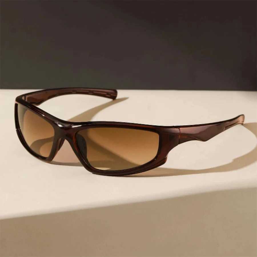 Fashion Y2k Style Wrap Around Mens Sunglasses Daily Outdoor Sports Street Decorative GlassesC250412