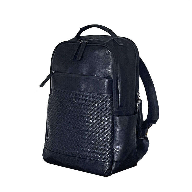 Backpack men's casual computer backpack woven fashionable large capacity travel bag
