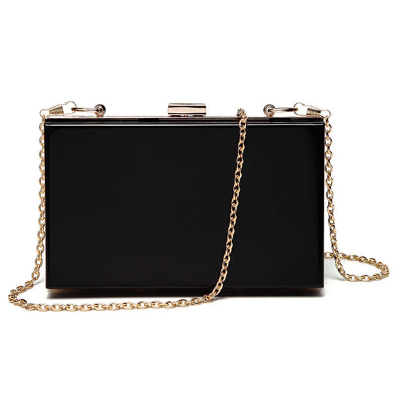 Acrylic Transparent Box Women's Handheld Dinner One Shoulder Small Square Cross Body Chain Bag