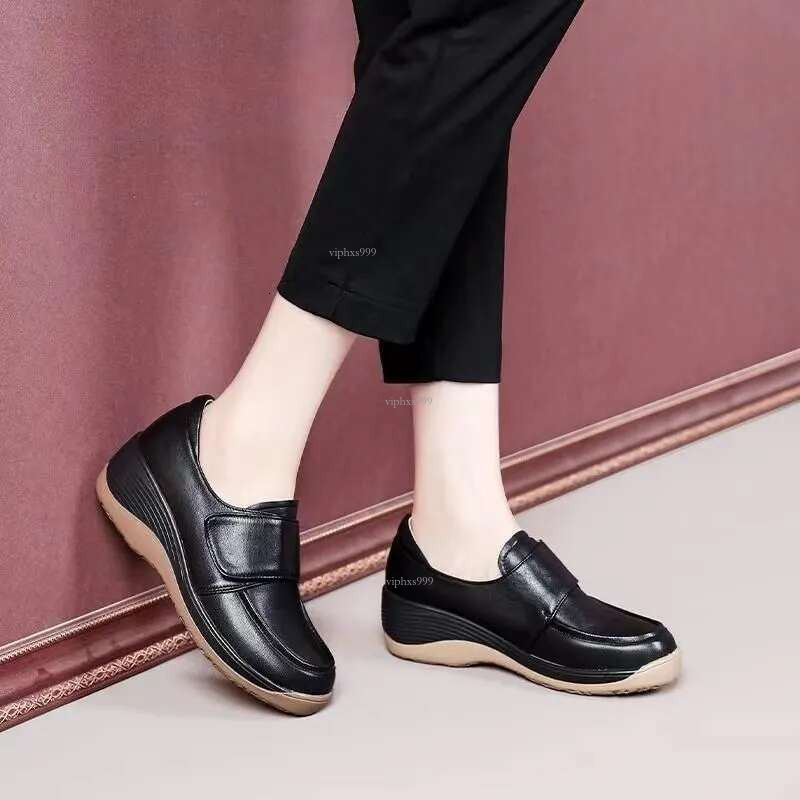 New Free Shipping Designer Shoes Designerspring And Genuine Leather Women's Thick Soled Shoes Sole Soft Surface Comfortable Casual Wear Resistant