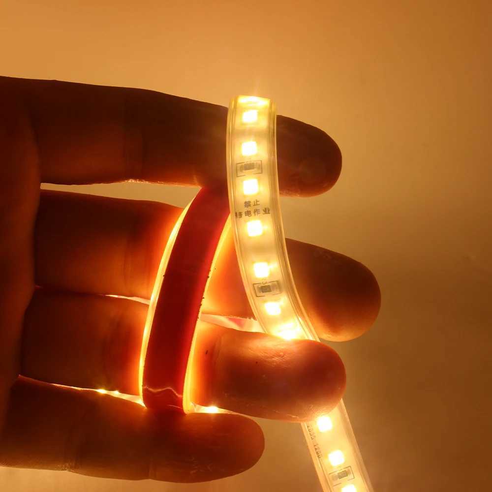 220V 230V SMD 2835 LED Strip Light Waterproof 120LEDs/m 1M 2M 3M 4M 5M 10M 15M 20M Warm White Flexible Tape Lamp Room Lighting M251113
