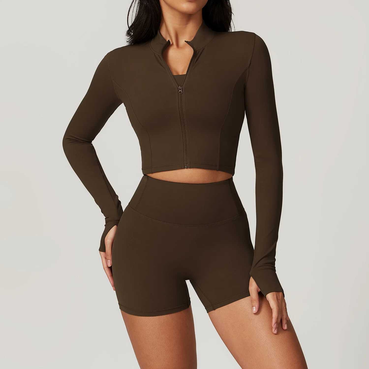 Women Zip FitnESS Long SLEeve Sports Gym Yoga Shirt Quick Dry Top FEMaLE Workout Cycling Shirt Sportswear Yoga Clothes J251112