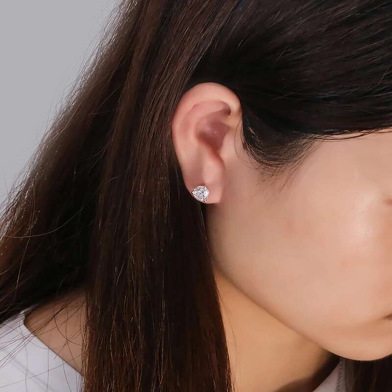 AEAW 14k White Gold 2ctw DEF Color CVD HPHT Lab Grown Diamond VVS Fine Jewelry Diamond Stud Earring for Women Gift With IGI