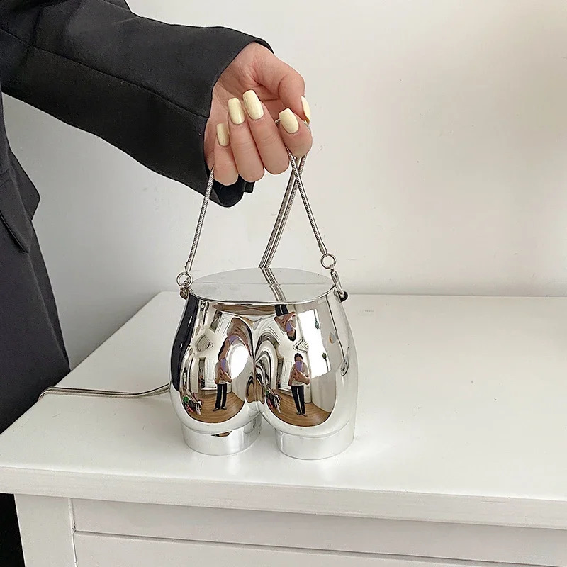 Niche Evening Clutch Purse For Women Golden Silver Acrylic Dinner Party Funny Bags er Chain Cross Body Pouch 250411