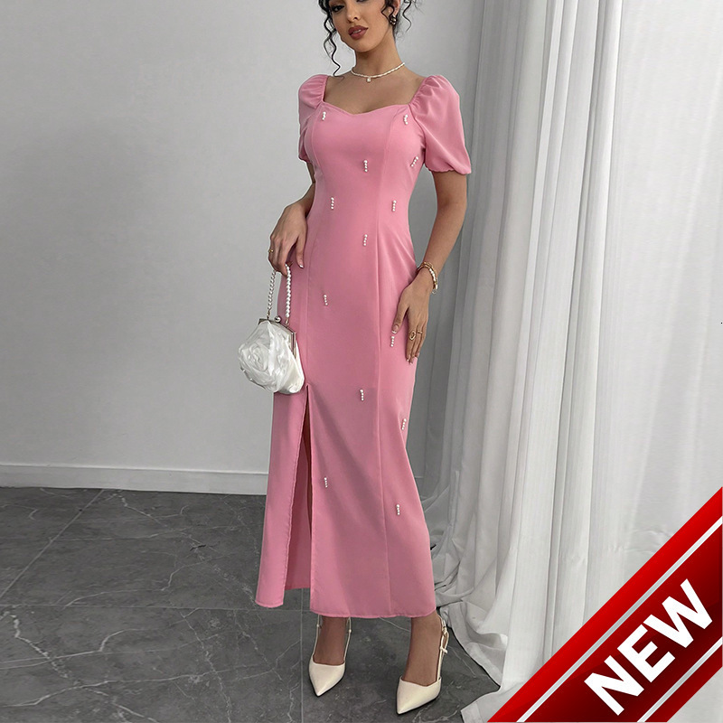 Womens clothing 2025 new style slim fit dress with slit and one-step skirt