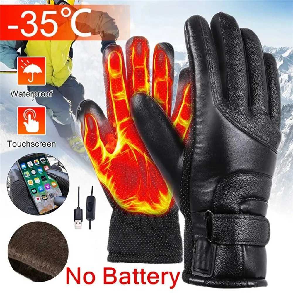 Winter Electric Heated Gloves for Men Outdoor Cycling Waterproof Non Slip Thickened Female Couple Touch Screen Lamb FleeceC250412