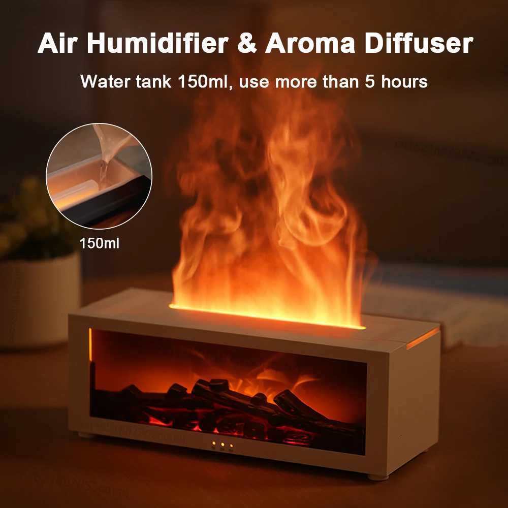 Air Aroma Humidifier Essential Oils Humidifier Flame Fragrance Diffuser Home Aromatherapy Diffuser With LED Light Remote Control Y251113