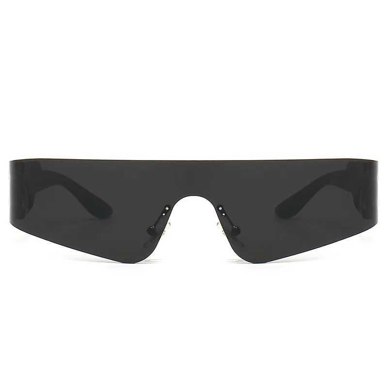 2000S Aesthetic Y2K Sunglasses Men One Piece Sports Sun Glasses Women Vintage Wrap Around Shades Fashion Punk Goggle EyewearC250412