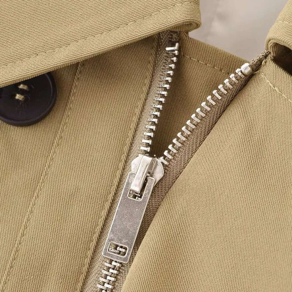 Designer Clothes ZBZA Women's Hooded Jacket Lapel Long Sleeve Single Breasted Front Pocket Tie Hem Top Spring Summer New Casual Chic Outerwear