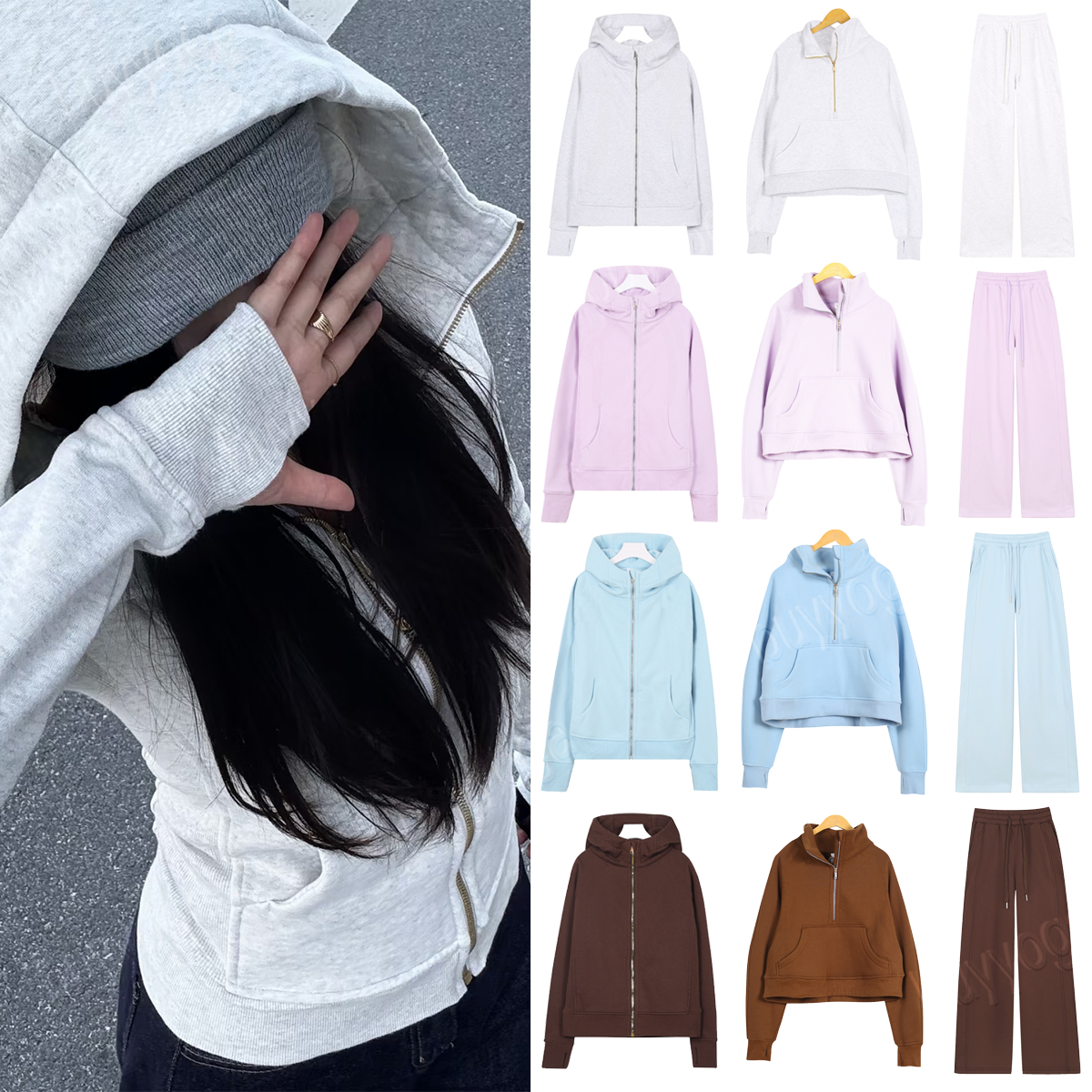 Hoodies Diving Hoodie Jogger Jacket Golden zipper Workout Clothes Women Oversized French Terry Hoodie Yoga Sweatshirt Lounge Wear Pullover Gym Yogawomen Jackets