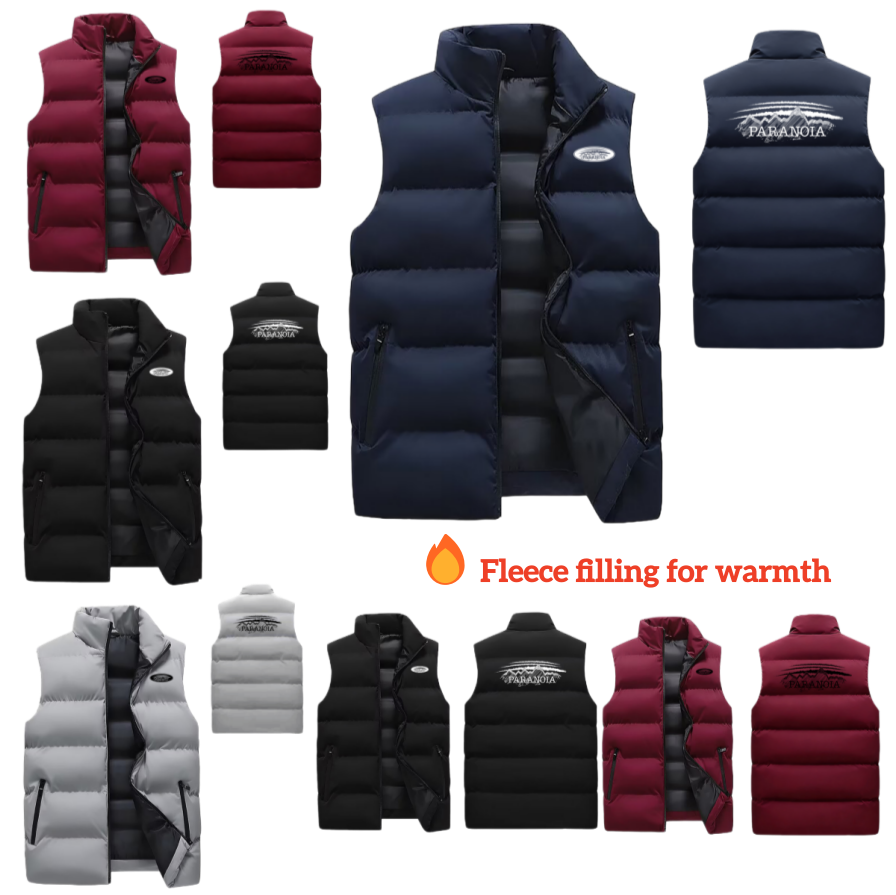 Designer Men's Down Fleece Warm High-end Patterned Print Insert The Bag Through The Side Seam Luxurious Design A Must-have For Outdoor Jogging Ve