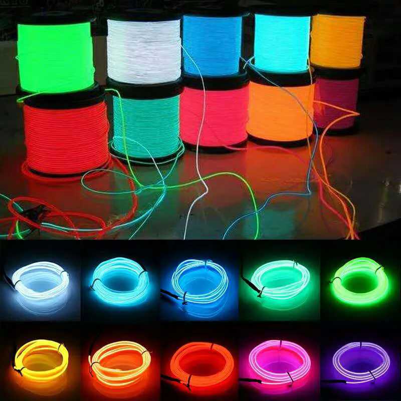 10M LED Neon Light Flexible Glow EL Wire Dance Party Outdoor Christmas Decoration Light Rope Tube Strip LED Strip W251112