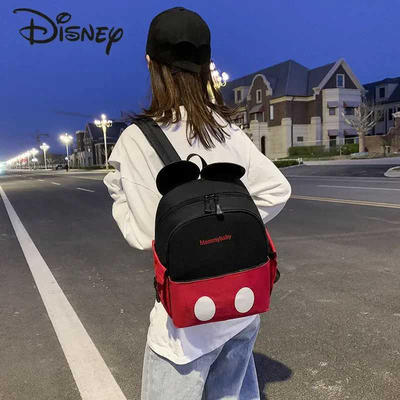Disney Mickey Minnies New Diaper Bag Backpack Luxury Brand Fashion Baby Diaper Bag Large Capacity Multi Functional Baby BagXJ250412