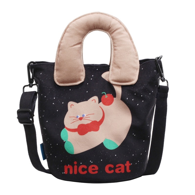 2025S Designer Women S Bag Exquisite Crossbody Illustration Design Funny Graffiti Bucket Bag New Cute Cartoon Casual Handbag