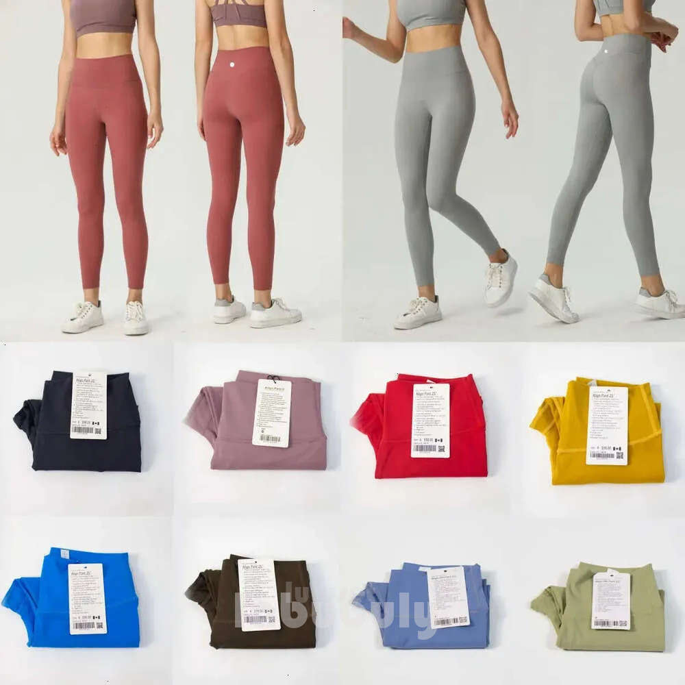 High Waist Yoga 5A quality luluity lemoner Leggings 25'' pant Soft Elastic Hip Lift T-shaped Sports luluity lemoner set legging luluity lemoner pants shor