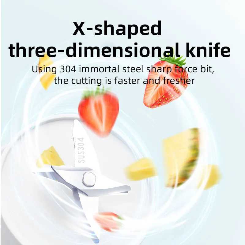 500ML Portable Blender Electric Juicer Fruit Mixers USB Rechargeable Blender juice Cup Bottle 6 Blades C251113