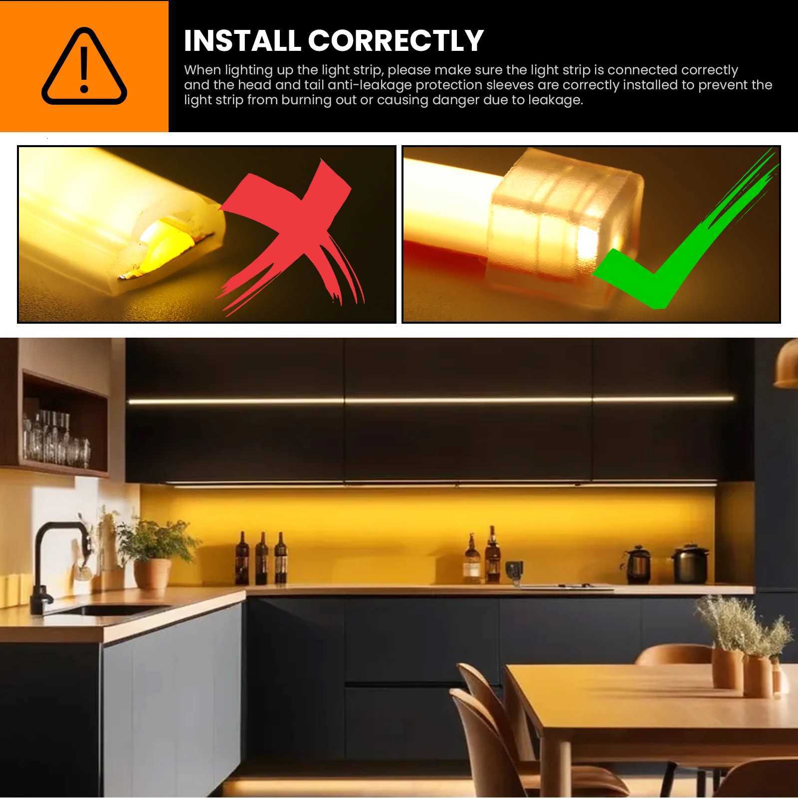 220V Dimmable COB LED Neon Strip Light 288Leds/M IP67 With Switch/Dimmer EU Plug Flexible Adhesive Tape for Home Garden Lighting W251112