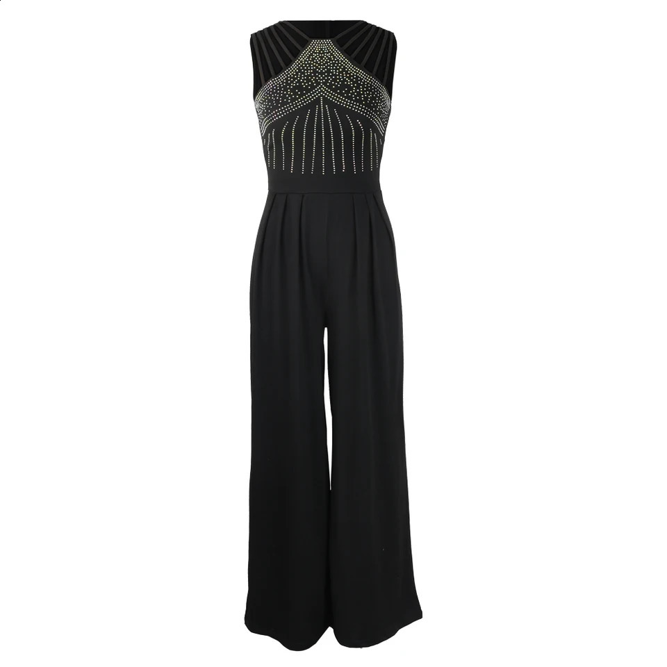 Womens jumpsuit casual solid bodysuit plus size summer womens fashionable retro onepiece pants 250411