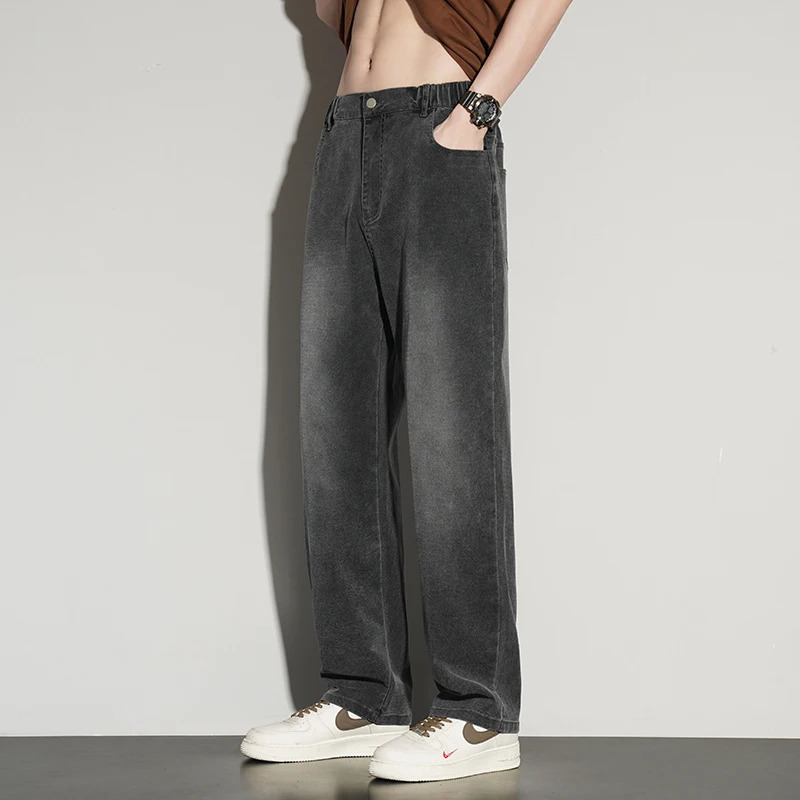 2025ss Autumn 190cm Big Tall Men Stretch Pants Long Length 115cm Large Size Straightleg Jeans Sports Leisure Clothi 251110 - view 5