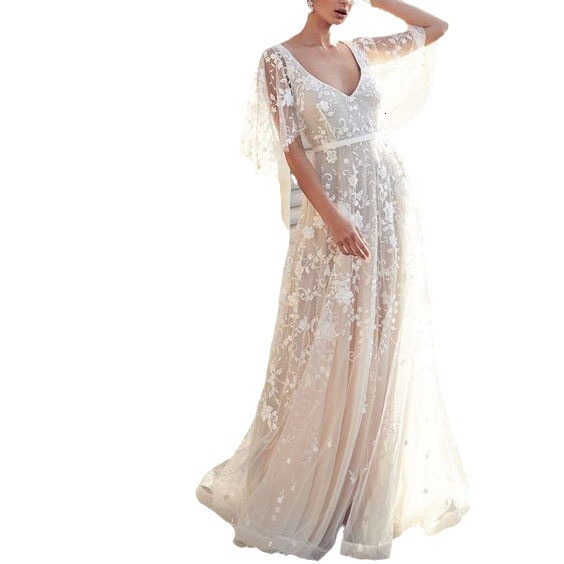 2025 Autumn New Dress Sexy Lace V-neck Backless Dress for Women