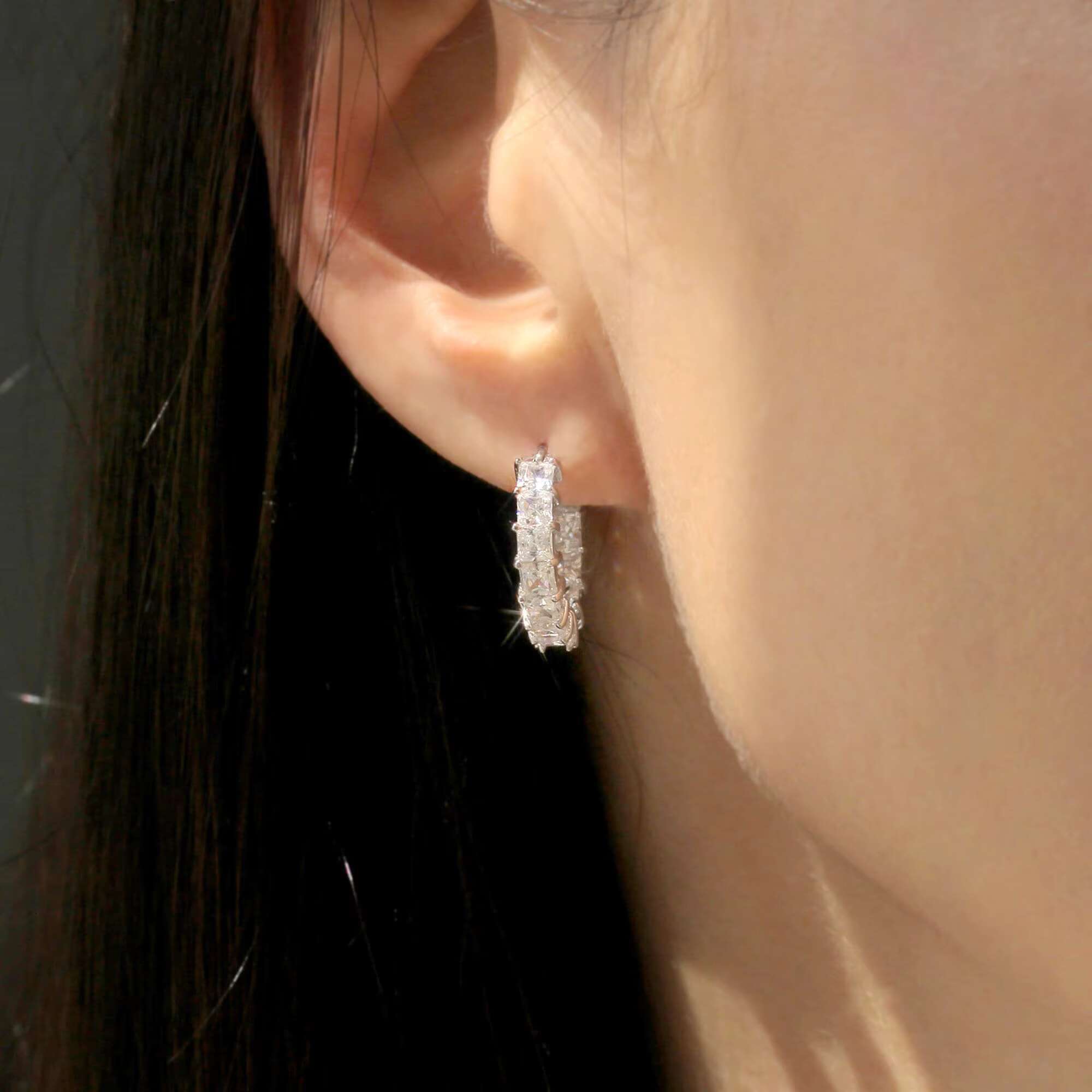 Elisa Luxury 10K 14K 18K Gold Ear Stud GIA IGI Certified Iced Out Lab Grown Diamond Fine Jewelry Earring Hoop for Men Women