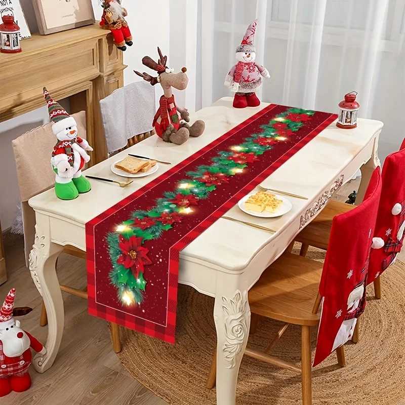 Christmas VIKAMA Christmas Table Runner Festive Gathering Theme Restaurant Kitchen Decor Tablecloth Table Top Ornamental Decoration Y251113