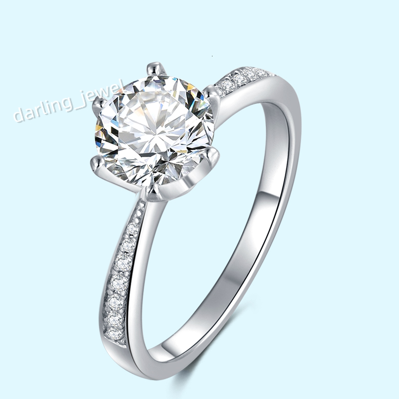 D Color VVS 1.5ct Iced Out Jewelry Round Cut Moissanite Engagement Diamond Rings Jewelry for Women