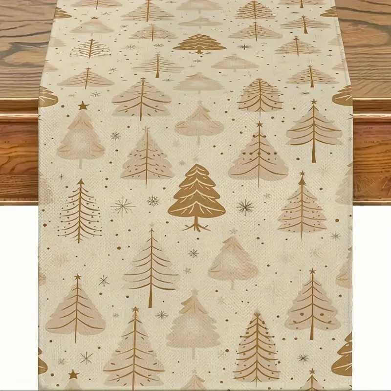 Christmas Christmas Table Flag Holiday Party Home Decor Linen Fabric Flat Print Design Daily Use Festive Table Decoration Y251113