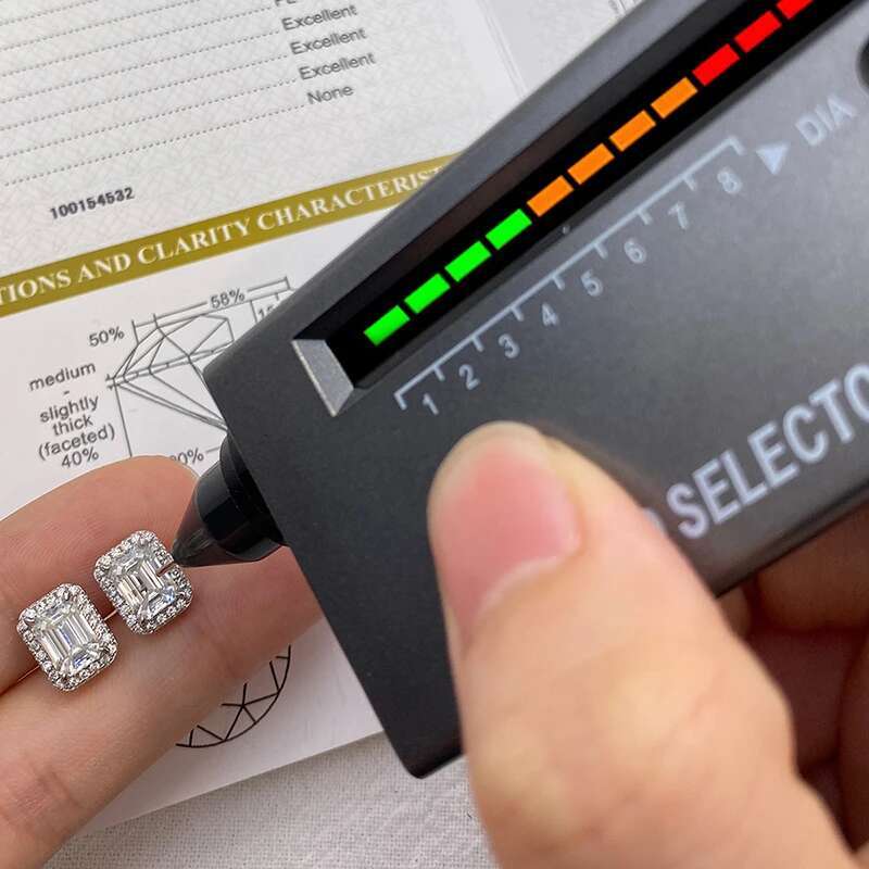 GRA 1CT D Color Sparkling Rectangle Moissanite Diamond Stud Earrings For Women Real 925 Sterling Silver Top Quality Fine Jewelry